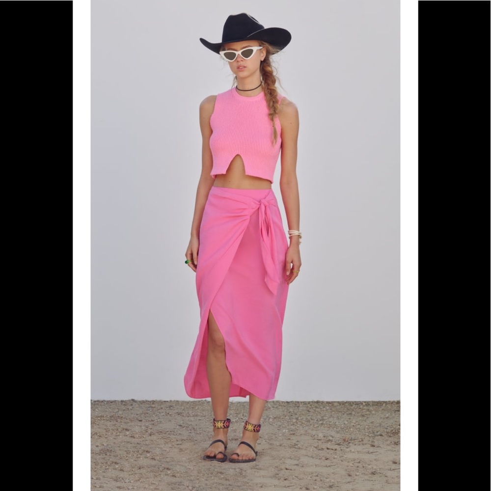 Zara knotted midi skirt